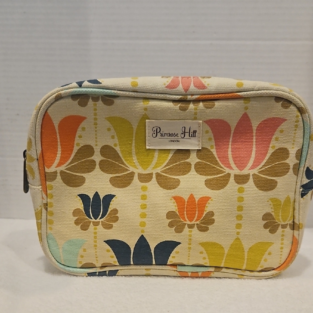Primrose Hill Floral Multi-Color Canvas Exterior Travel Cosmetics Toiletry Case